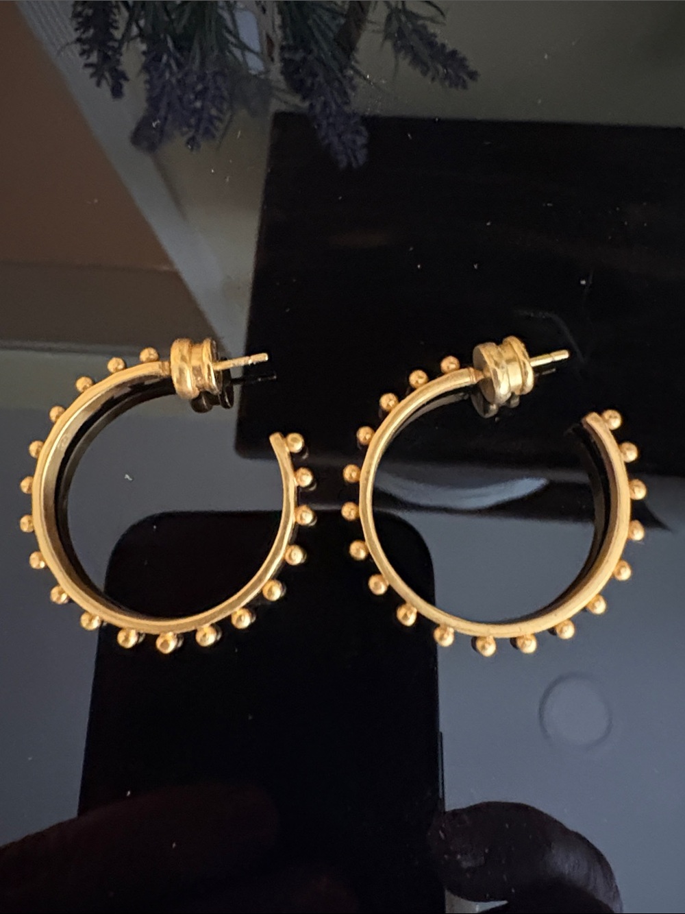 Julie Vos Colette Bead Hoop Earrings Medium 24K Gold Plate JV